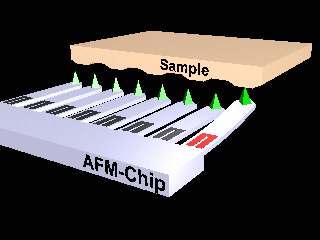 AFM chip with 8 cantilevers